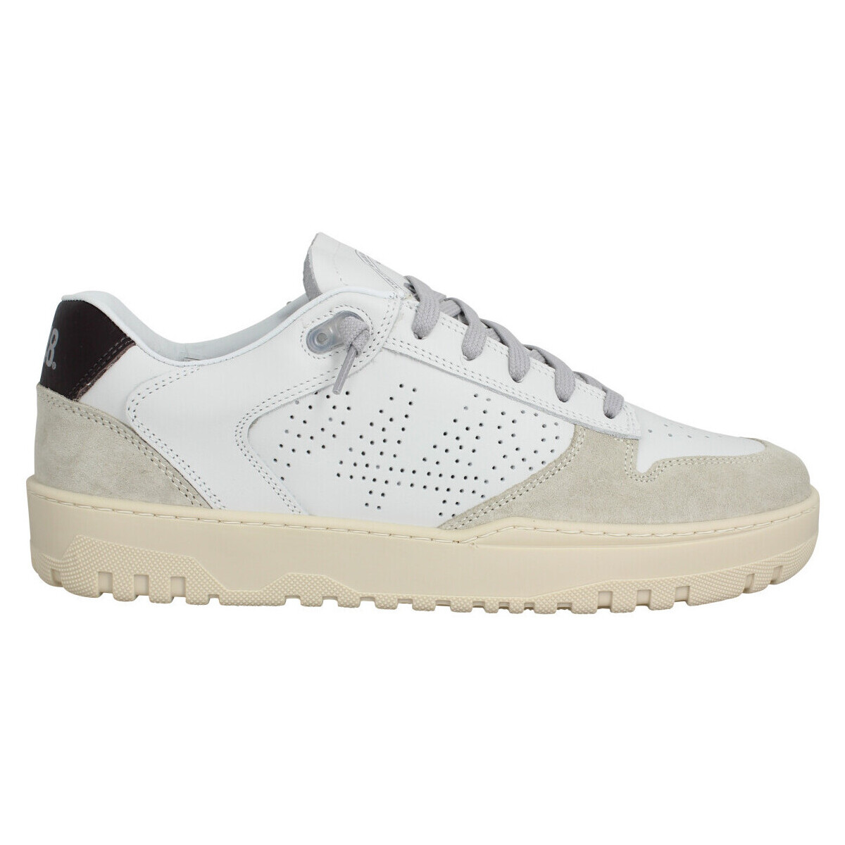 P448  Sneakers P448 Mason Cuir Velours Homme White Cmoro