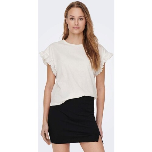 Υφασμάτινα Γυναίκα T-shirts & Μπλούζες Only 15255618 LIRIS Άσπρο