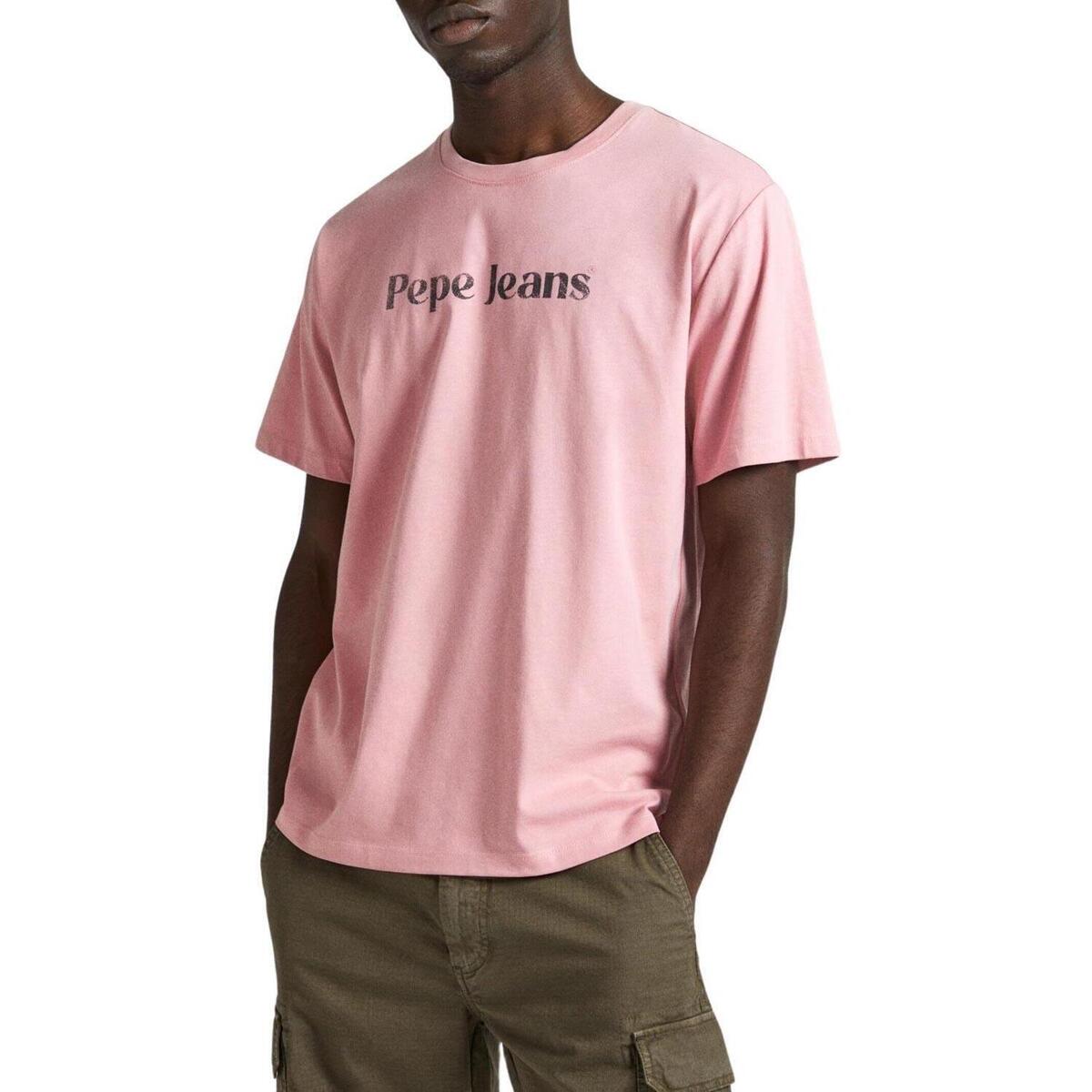 Υφασμάτινα Άνδρας T-shirt με κοντά μανίκια Pepe jeans  Ροζ