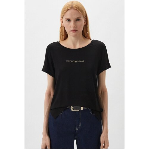 Υφασμάτινα Γυναίκα T-shirts & Μπλούζες Emporio Armani 262633 4R314 Black