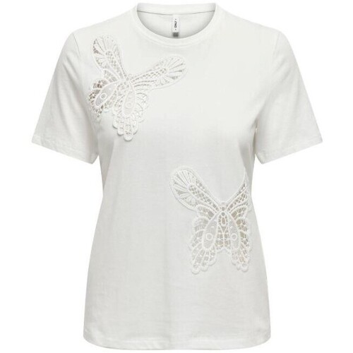 Υφασμάτινα Γυναίκα T-shirts & Μπλούζες Only 15315344 FLY Άσπρο