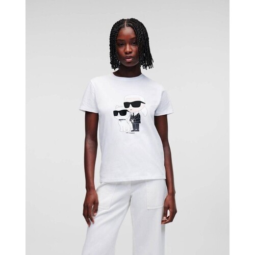 Υφασμάτινα Γυναίκα T-shirts & Μπλούζες Karl Lagerfeld 230W1704 IKONIC 2.0 Άσπρο