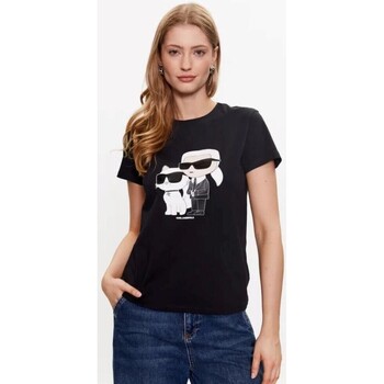 Υφασμάτινα Γυναίκα T-shirts & Μπλούζες Karl Lagerfeld 230W1704 IKONIC 2.0 Black