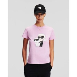 Υφασμάτινα Γυναίκα T-shirts & Μπλούζες Karl Lagerfeld 230W1704 IKONIC 2.0 Ροζ