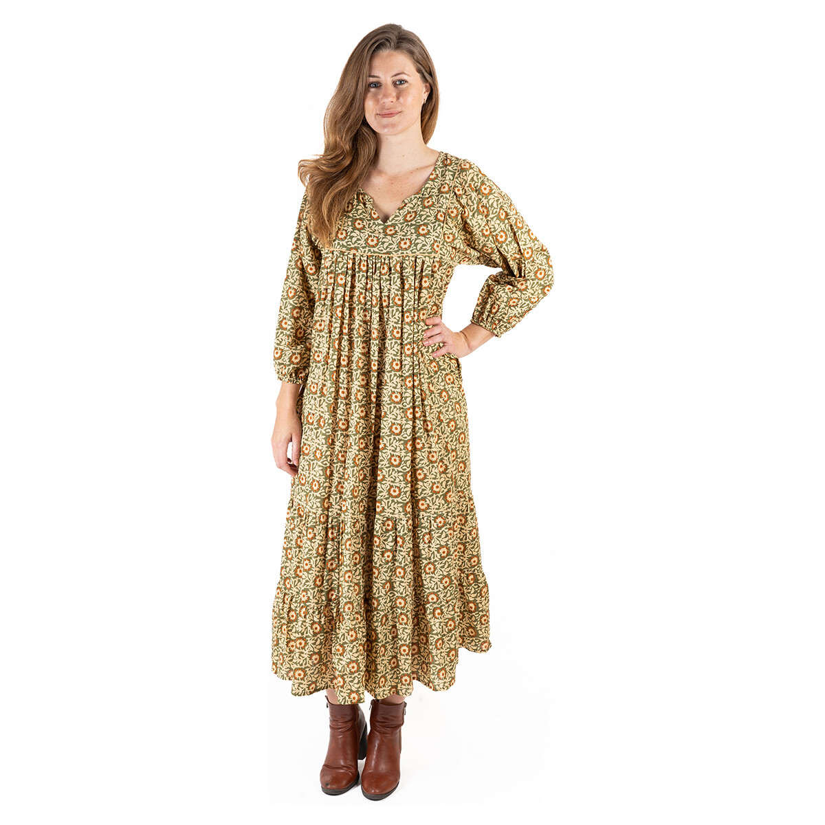 Υφασμάτινα Γυναίκα Μακριά Φορέματα Isla Bonita By Sigris Φόρεμα Midi Brown