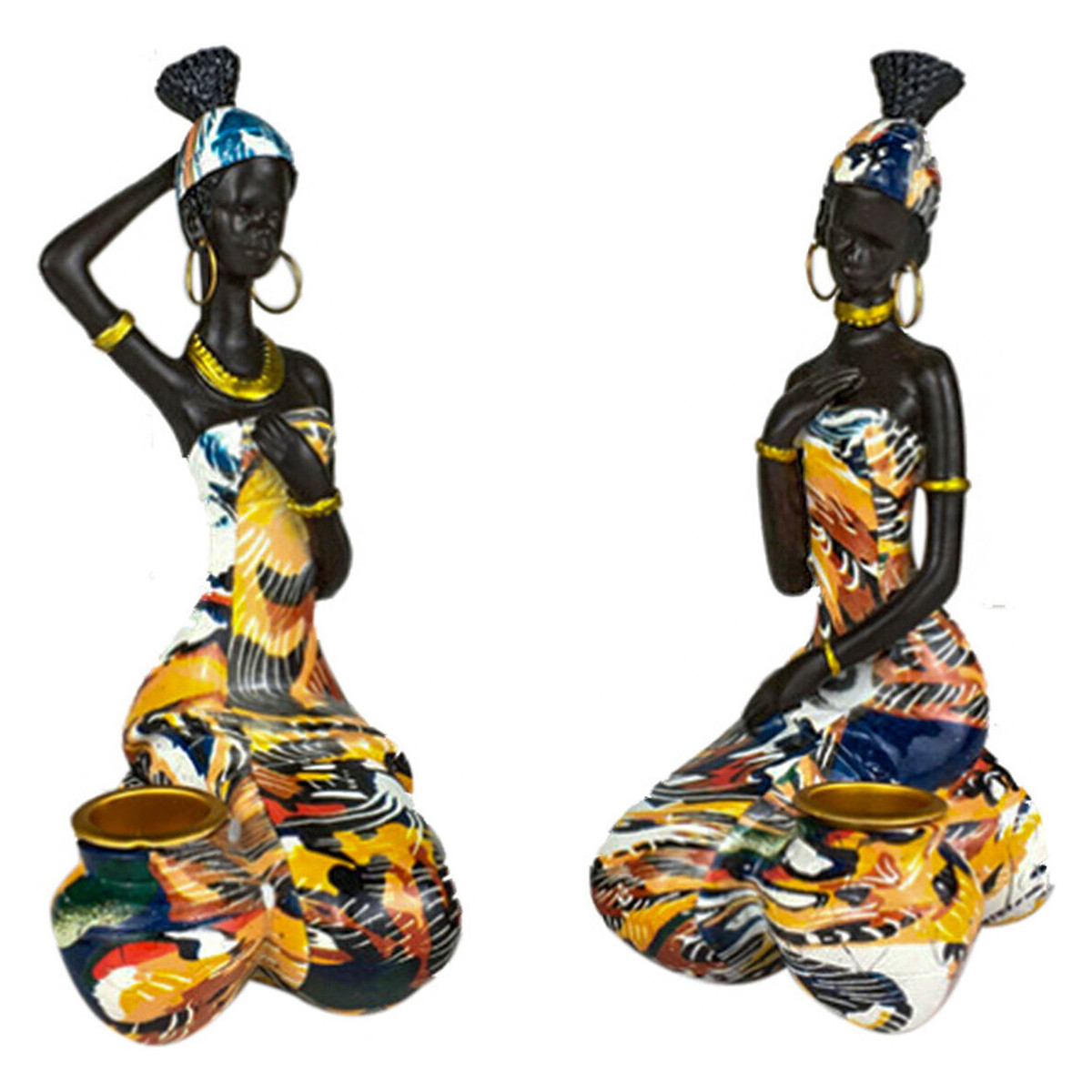 Σπίτι Αγαλματίδια και  Signes Grimalt Εικόνα Αφρικανική Γυναίκα 2 Uni. Brown