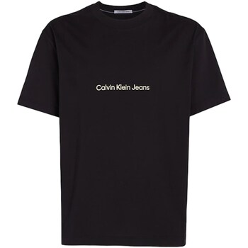 Υφασμάτινα Άνδρας Πόλο με μακριά μανίκια  Calvin Klein Jeans J30J325492 Black
