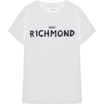 Υφασμάτινα Αγόρι Μπλουζάκια με μακριά μανίκια John Richmond RBP24059TS Άσπρο