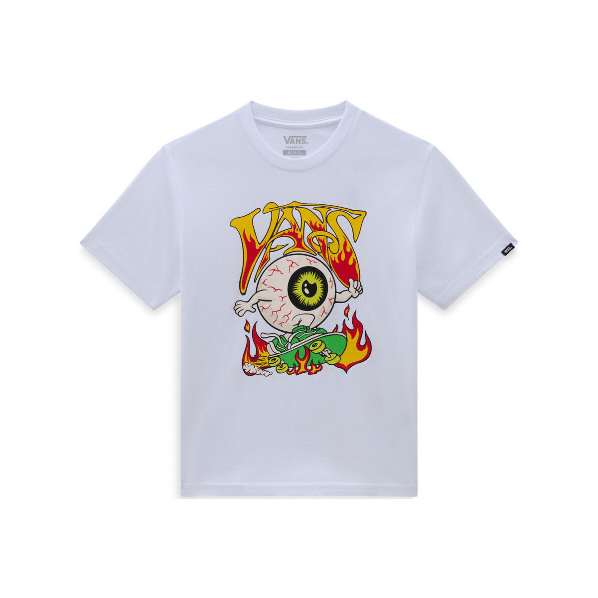 Υφασμάτινα Αγόρι T-shirts & Μπλούζες Vans Eyeballie ss Άσπρο