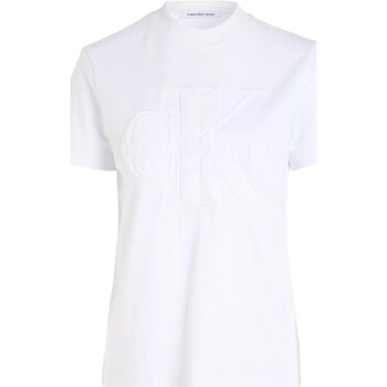 Υφασμάτινα Γυναίκα Πόλο με μακριά μανίκια  Calvin Klein Jeans J20J223362 Άσπρο