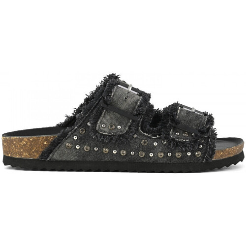 Παπούτσια Γυναίκα Σανδάλια / Πέδιλα Colors of California Two buckle denim sandal Black