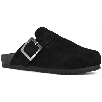 Colors of California Cow suede bio sabot with buckl Black