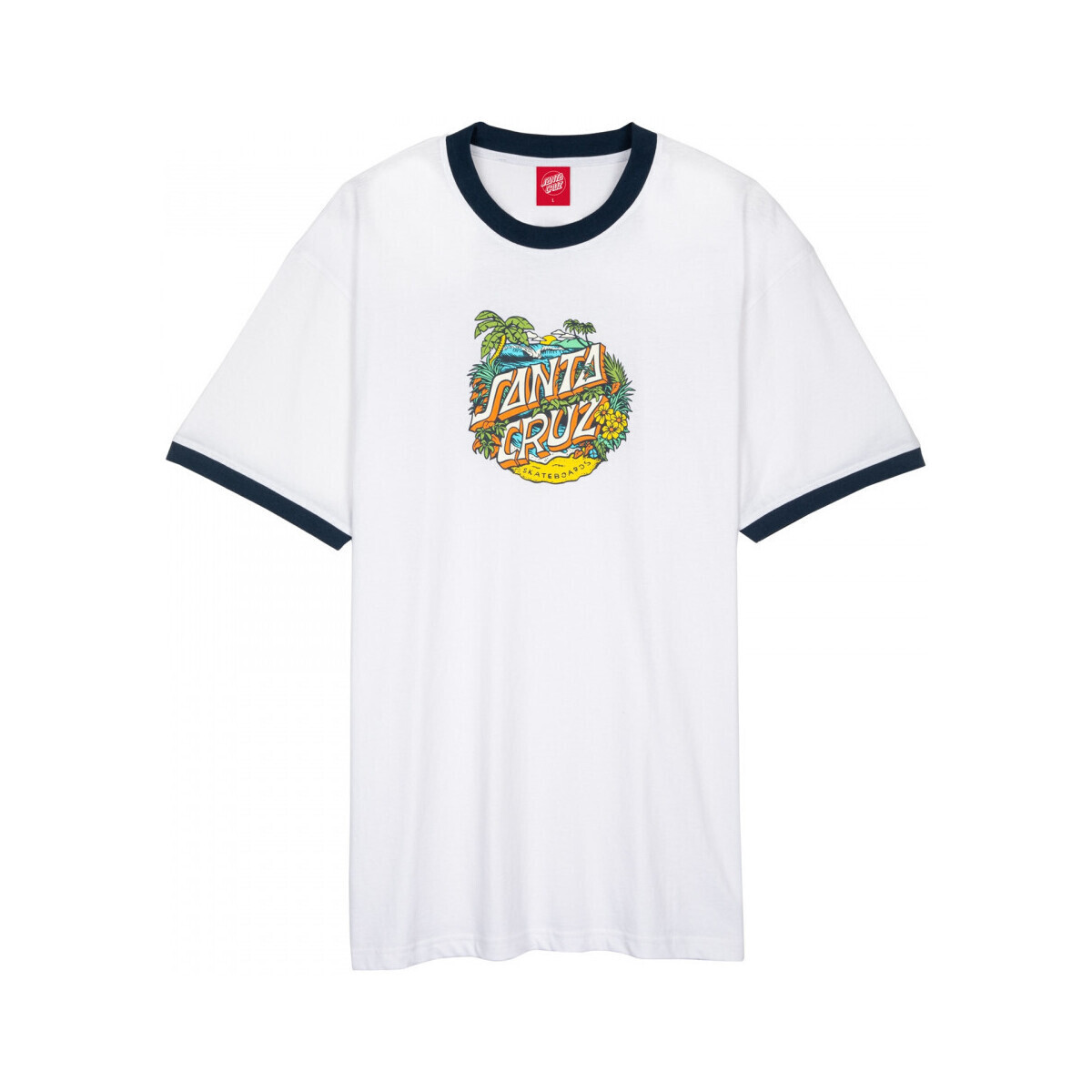 Υφασμάτινα Άνδρας T-shirts & Μπλούζες Santa Cruz Aloha dot front ringer Άσπρο