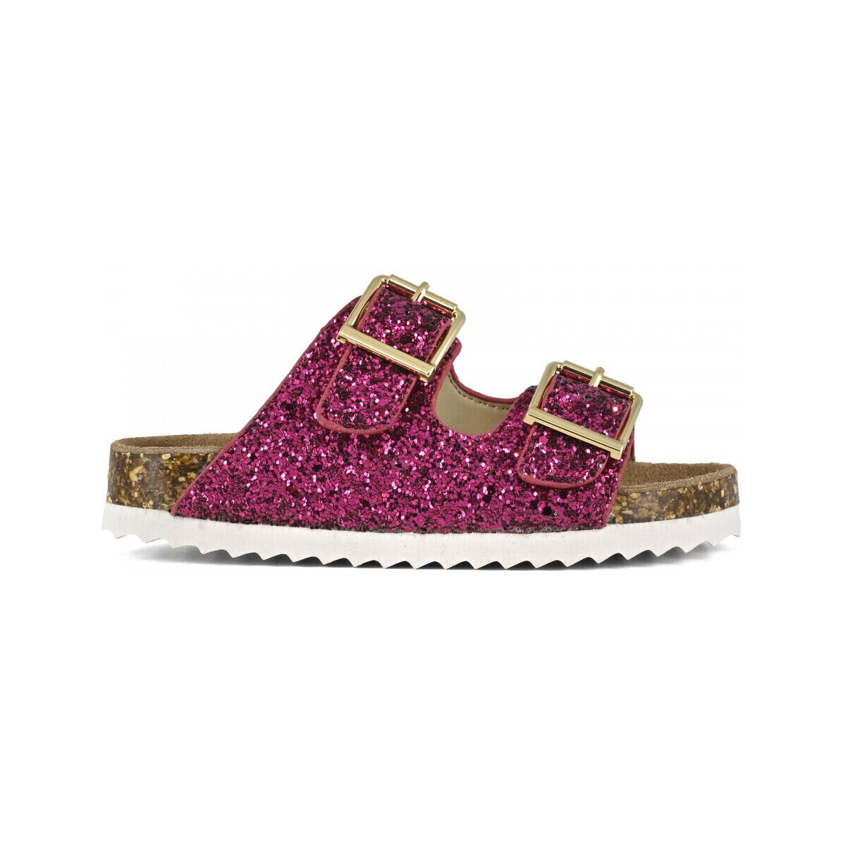Παπούτσια Γυναίκα Σανδάλια / Πέδιλα Colors of California Glitter sandal 2 buckles Ροζ
