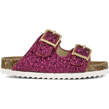 Παπούτσια Κορίτσι Σανδάλια / Πέδιλα Colors of California Glitter sandal 2 buckles Ροζ