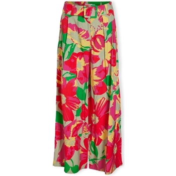 Υφασμάτινα Γυναίκα Παντελόνια Vila Halin Wide Trousers - Swamp/Big Flower Multicolour