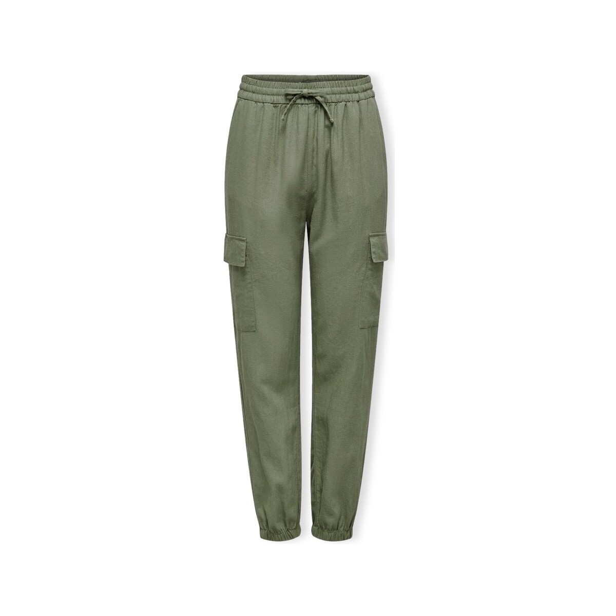 Only  Παντελόνια Only Noos Caro Pull Up Trousers - Oil Green