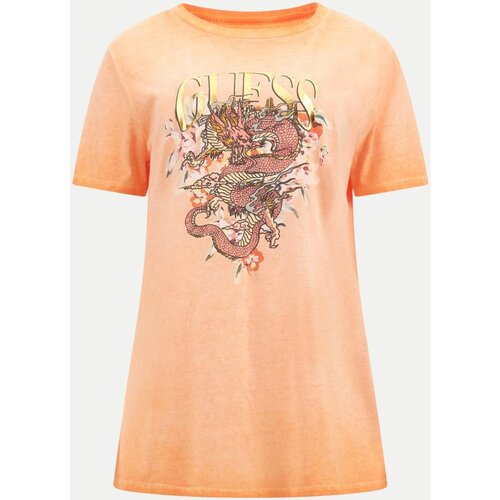 Υφασμάτινα Γυναίκα T-shirts & Μπλούζες Guess W4GI50 K9SN1 Orange