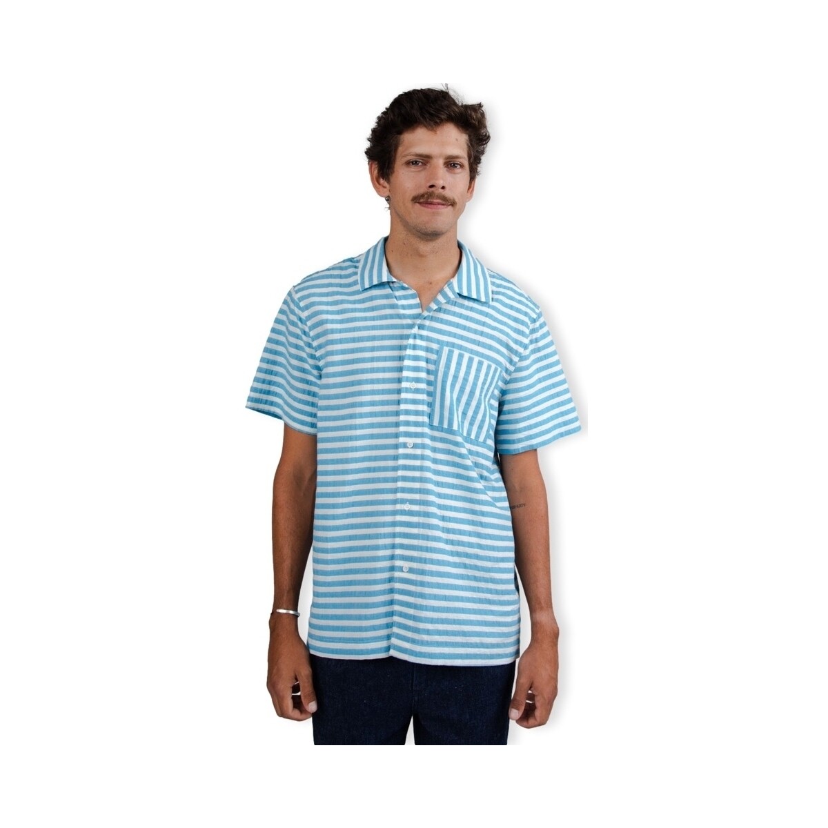 Πουκάμισο με μακριά μανίκια Brava Fabrics Stripes Shirt - Blue