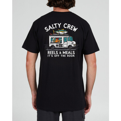 Υφασμάτινα Άνδρας T-shirts & Μπλούζες Salty Crew Reels & meals premium s/s tee Black