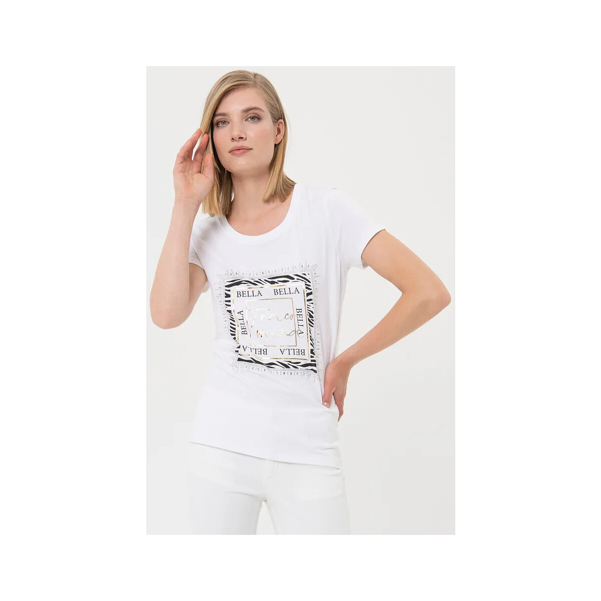 Υφασμάτινα Γυναίκα T-shirts & Μπλούζες Fracomina FR24ST3004J40110 Άχρωμο