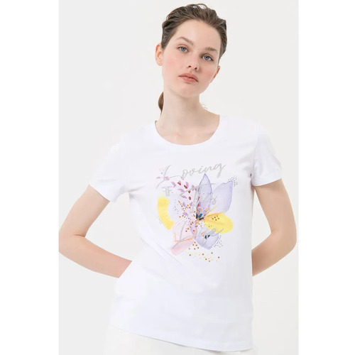 Υφασμάτινα Γυναίκα T-shirts & Μπλούζες Fracomina FR24ST3004J464N5 Άχρωμο
