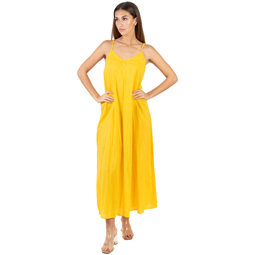 Υφασμάτινα Γυναίκα Μακριά Φορέματα Isla Bonita By Sigris Φόρεμα Yellow