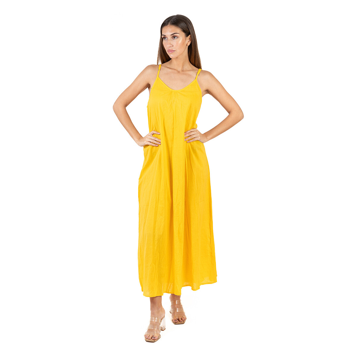 Υφασμάτινα Γυναίκα Φορέματα Isla Bonita By Sigris Φόρεμα Yellow