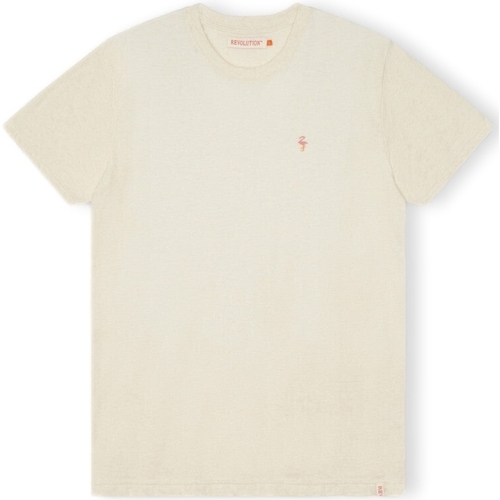 Υφασμάτινα Άνδρας T-shirts & Μπλούζες Revolution T-Shirt Regular 1364 FLA - Off White/Mel Άσπρο