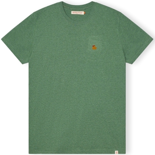 Υφασμάτινα Άνδρας T-shirts & Μπλούζες Revolution T-Shirt Regular 1368 DUC - Dustgreen Melange Green