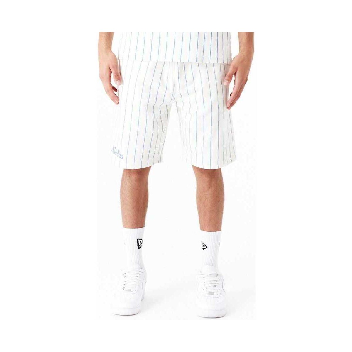 Υφασμάτινα Άνδρας Σόρτς / Βερμούδες New-Era Ne pinstripe shorts newera Άσπρο