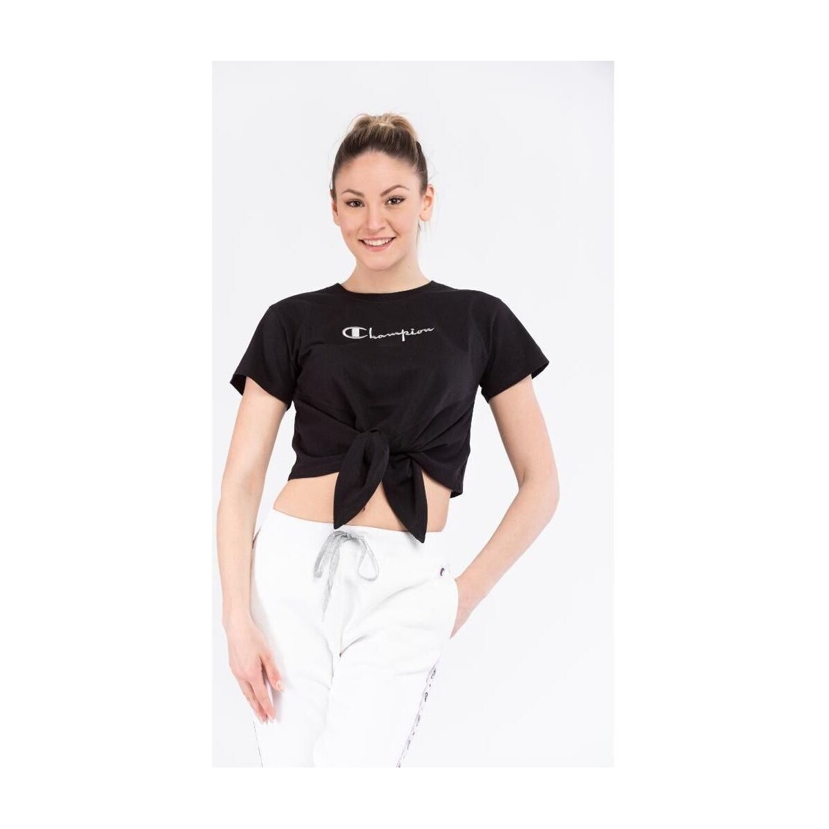 Υφασμάτινα Γυναίκα T-shirt με κοντά μανίκια Champion - 113560 Black