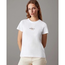 Υφασμάτινα Γυναίκα T-shirts & Μπλούζες Calvin Klein Jeans J20J223563 Άσπρο