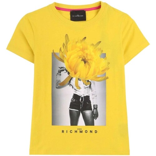 Υφασμάτινα Κορίτσι T-shirt με κοντά μανίκια John Richmond RGP24053TS Yellow