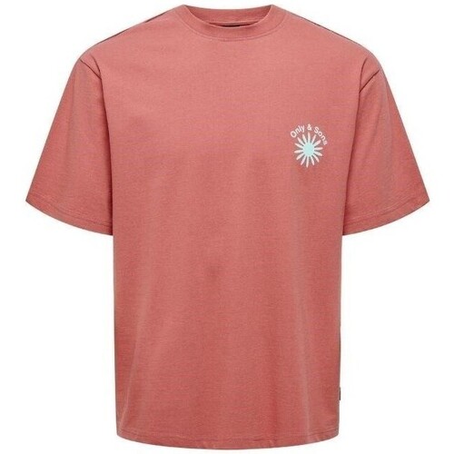 Υφασμάτινα Άνδρας T-shirt με κοντά μανίκια Only & Sons  22028751 KASEN Red