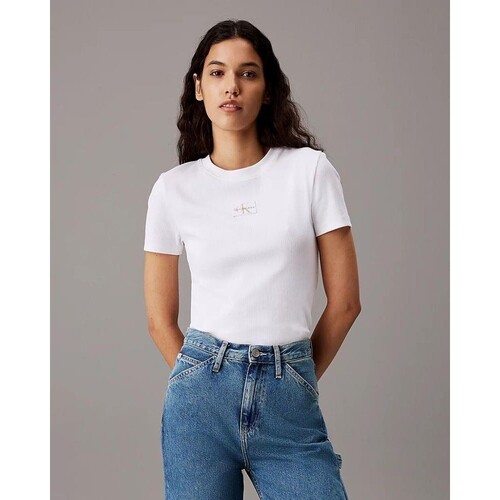 Υφασμάτινα Γυναίκα T-shirt με κοντά μανίκια Calvin Klein Jeans J20J223552YAF Άσπρο