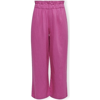 Υφασμάτινα Γυναίκα Παντελόνια Only Solvi-Caro Linen Trousers - Raspberry Rose Ροζ