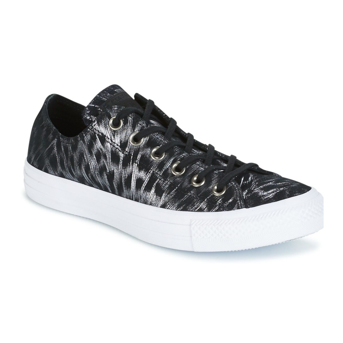 Converse  Xαμηλά Sneakers Converse CHUCK TAYLOR ALL STAR SHIMMER SUEDE OX BLACK/BLACK/WHITE