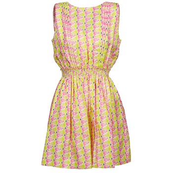 Υφασμάτινα Γυναίκα Κοντά Φορέματα Manoush FLAMINGO Ροζ / Fluo / Yellow