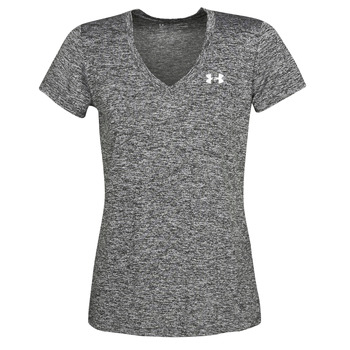 Υφασμάτινα Γυναίκα T-shirt με κοντά μανίκια Under Armour TECH SSV - TWIST Black / Grey