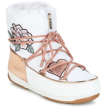 Παπούτσια Γυναίκα Snow boots Moon Boot PEACE & LOVE WP Άσπρο / Ροζ / Χρυσο