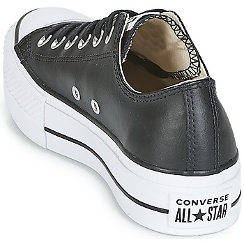 Converse CHUCK TAYLOR ALL STAR LIFT CLEAN OX LEATHER Black / Άσπρο